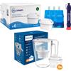 Kit di emergenza acqua potabile medio - Caraffa filtrante + filtri per acqua Philips + filtri per esterno