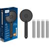 Philips Soffione doccia Nero + 4 Filtri di ricambio