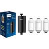 Philips Filtro per doccia (Nero) con 3 cartucce compatibile con tutti rubinetti e tubi