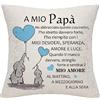 Bommex Cuscino Copertina da Figlio per Papà - Regalo di Compleanno, Natale e Giorno del Padre (A Mio Padre)