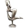 Generic Statuette sexy in ottone nero con coniglietto da donna, ornamenti da scrivania, postura inginocchiata in rame, statua in miniatura per casa, auto, bar