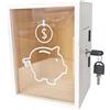 Generic Salvadanaio trasparente - 20 x 15 x 12 cm in legno apribile per risparmiare denaro | Penny Piggy Jar | Salvadanaio trasparente per ragazzi ragazze adolescenti famiglia casa camera da studio
