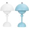 Aigostar Bianco+Blu -2 Pezzi Lampada da Tavolo Magnetica Touch, Lampada da Comodino senza Fili con 3 Temperature di Colore e Dimmerabile, Ricaricabile USB per Camera da Letto, Ristorante