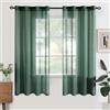 Woaboy Tende per Interni Voile Moderne Occhiello 2Pz 140x160cm Verde scuro