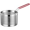 CashMuch - Cestello per pasta in acciaio inox e inserto per cottura a vapore delle verdure con manico rimovibile, argento, adatto per pentole da 2-3 litri per la cucina (16 cm)