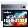 DOOGEETab U13 Android 16 Tablet 13 Pollici, 32GB RAM+256GB ROM (2TB TF) 11000mAh Akku 18W Gaming Tablet, Unisoc T7280 Octa Core, 13MP/WidevineL1/ WiFi 5/Face ID/OTG/GPS/4 Altoparlanti/Gemini AI,Grigio