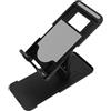 Cabilock Supporto per Smartphone Pieghevole Telescopico da Scrivania Nero | Rotazione Regolabile, PC Abs Lega di Alluminio, per Casa e Video, 1 Pezzo