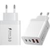 zhiroad Caricatore USB 40W Multiporta, Presa Multipla USB Ricarica Rapida PD 3.0, Spina USB C con 4 Porte, Adattatore USB Alimentatore per iPhone 16/15/14, Samsung Galaxy, iPad e Dispositivi Android