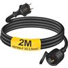 HUARUI Prolunga per esterni, H07RN-F 3G2,5mm², 3500 W, con tappo di protezione (2M)