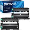INK4U DR2510 Tamburo (Confezione da 2, Totale 30.000 Pagine) Compatibili per Brother DR 2510 Tamburo per DCP-L2627DW HL-L2400DWE DCP-L2620DW MFC-L2860DW DCP-L2660DW MFC-L2860DWE DCP-L2627DWE