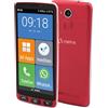 Olympia NEO+ - Telefono cellulare per anziani, con grande display e pulsante di chiamata di emergenza, funzionamento extra semplice, con WhatsApp, Android 15, 4G LTE, colore: rosso