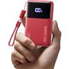 INIU Power Bank, 22,5W 10000mAh Ultra Slim & Sottile Ricarica Rapida Powerbank, Caricatore Portatile Essenziale per il Viaggio Esterno per iPhone 16 15 14 13 Samsung S24 S23 Huawei iPad Pro, Rosso