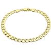 CARISSIMA Bracciale unisex in oro giallo 9 ct con catena curb piatta da 2 mm e taglio diamante, 19 cm