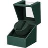 Mcbazel Caricatore Automatico per Orologi, Caricatore Singolo per Orologi Automatici, Scatola Espositiva in Pelle PU con Motore Giapponese Silenzioso, Spina UE per Orologi Meccanici - Verde