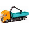 siku 1683, Camion scarrabile Volvo con gru, Metallo e Plastica, Arancione e Turchese, Cassone scarrabile, Gru girevole
