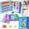 OFFCUP Conteggio e Matematica Fraction Puzzle Board, Frazione di Piastrelle e Cerchi Magnetici, Piastrelle di Frazioni Magnetica (Stile Dinosauro)