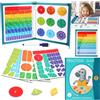 OFFCUP Conteggio e Matematica Fraction Puzzle Board, Frazione di Piastrelle e Cerchi Magnetici, Piastrelle di Frazioni Magnetica (Stile Zebrato)