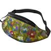 kkvhhyuo Marsupio con stampa di elefanti africani, regolabile, per sport, viaggi, vacanze, per uomini e donne, Fiori colorati di stile astratto, One Size, Organizer per borse
