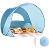 Generico Tenda Da Spiaggia Bambini popup UPF 50+ Leggero E Pieghevole 3-4 Persone | 145 × 145 × 110 Cm Apertura 10s Finestra Rete Ventilata Antivento 8 picchettis 4 Corde Borsa Portatile