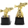 ABOOFAN 2 Pezzi Premio per Gara di Pesca in Plastica Color Oro a Forma di Pesce, Robusto e Pratico, per Raduni in Club e Competizioni di Pesca