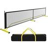 rockible Rete Pickleball Rete da Allenamento Rete da Partita Rete Portatile Telaio in Metallo con Supporti in Gomma E Borsa per il Trasporto Adatta per, Giallo, Rete Con Ruote