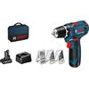Bosch Professional GSR 12V-15 Trapano avvitatore a batteria 10.8 V (1 x 2Ah, 1 x 4Ah) + accessori