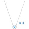 Swarovski Set Una, Taglio Round, Blu, Placcato rodio