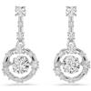 Swarovski Orecchini pendenti Constella, Taglio Round, Dancing stone, Bianchi, Placcato rodio