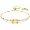 Swarovski Matrix Bracciale Tennis, Gioiello con Zirconia Trasparenti e Color Caramello, Taglio Misto, Chiusura a Scorrimento, Placcatura in Tonalità Oro, 12-24 cm, 0,6 x 0,9 cm