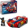 LEGO | Marvel Auto di Spider-Man vs. Venomized Wolverine - Giocattolo dei Supereroi con Modello di Macchina, 2 Minifigure e 2 Shooter a Molla - Regalo per Bambini e Fan da 7 Anni in su - 76336