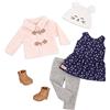 Our Generation vestiti per bambole da 46 cm, outfit con montgomery rosa