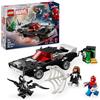 LEGO | Marvel Spider-Man Contro Muscle Car di Venom - Macchina Giocattolo da Costruire con 3 Minifigure, Giochi per Bambini da 7 Anni Fan dei Supereroi, dei Veicoli e dei Modelli di Auto 76309
