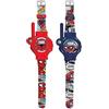 Lexibook, Spider-Man, Orologi Walkie-Talkies, 2 pezzi, portata fino a 200m/600 piedi, torcia, bussola, ricaricabile, blu/rosso, DMWTW1SP