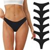 Lakpoau Perizoma Tanga Donna 6 Pezzi Mutande Donna Cotone Slip Tangas Brasiliana String Mutandine a Vita Bassa Thong Underwear Panties Thongs BL-S-6