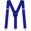 AOMIG Bretella a Forma di Y con 3 Forti Clip, Elastici Registrabili Bretelle Uomo Donna Larghe 3.5cm, Bretelle per Pantaloni, Camicie, Abiti, Feste, Affari(Blu Reale)
