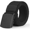 Aomig Cintura Tattica in Tela, Cintura Regolabile con Fibbia in Plastica, Cintura da Uomo in Nylon non Poroso, Cinture Militare in Tela, Cintura Outdoor da Uomo (Nero)
