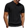 PJ PAUL JONES Polo da uomo a maniche corte casual a coste da golf magliette, Nero , S