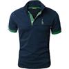 VMSUCIJ Polo Elegante Uomo Manica Corta in Cotone Camicia con Tasca Sportiva Slim T-Shirt,A-Nero,3XL