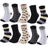 Cirorld 10 Paia Calze Donne Colorate Cotone 39-42, Medie Lunghe, Sport Comode, Invernali Transpiranti, Design a Strisce & Polka