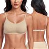 DotVol Reggiseno Senza Ferretto per Donna Doppio Spessore Morbido Senza Imbottitura Schiena Scoperta Intimo con Spalline Trasparenti Regolabili Comodo Nudo XL