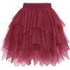 Wikoan Gonna in Tulle Gonna Asimmetrica in Rete Sottoveste in Multistrato Gonna in Tulle Foderata,Blu Chiaro,L-XL