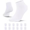 L&K 12 paia di calzini da uomo/donna in tinta unita Bianco 47/50 2301WH