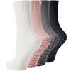 flintronic 4 Paia Calzini Antiscivolo Yoga Donna, Calze in Cotone, Sportivi con Puntini in Gomma per Pilates Balletto Danza Fitness
