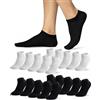 sockenkauf24 10 Paia Calzini Corti Uomo Calze Corte Bianco 47-50 Estivi Cotone Traspiranti