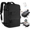 SZLX Zaino Ryanair 40x30x20 Sottovuoto con Pompa Zaino Ryanair 40x20x25 Donna Zaino da Viaggio Wizzair Bagaglio a Mano Uomo per Laptop da 14 Pollici Borse da Cabina 45x36x20 Easyjet con Porta Scarpe