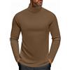 Ekouaer Termica Maglia Uomo Manica Lunga Autunno Inverno Intimo Termico Dolcevita Elasticizzante Maglietta, Marrone, S