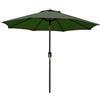 Bricozone Ombrellone da Giardino Spiaggia Air-Vent Antivento Portatile Mare Protezione Anti UV Parasole a Manovella per Esterni Terrazza Balcone Impermeabile Inclinabile in Alluminio 2.7 M Verde