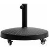 Bricozone Base per Ombrellone con Ruote 25 Kg Supporto da Giardino con Freno Compatibile Palo 38 48 mm Struttura in Cemento HDPE e Metallo Effetto Rattan Nero