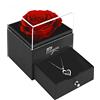 LAC FOR YOU Rosa Stabilizzata Vera con Collana - Idea Regalo Donna Compleanno, Anniversario - Rosa Eterna Regalo Mamma, Fidanzata