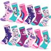 L&K-II Confezione da 12 Calzini in Cotone per Bambina e Ragazza Modello Unicorno Calzini da Ginnastica per Bambini Multicolore Autunno Inverno 2883 Taglia 23-26
